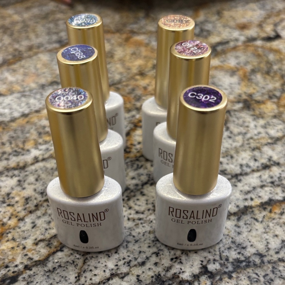 Rosalind Gel Polish Set with Gold Caps